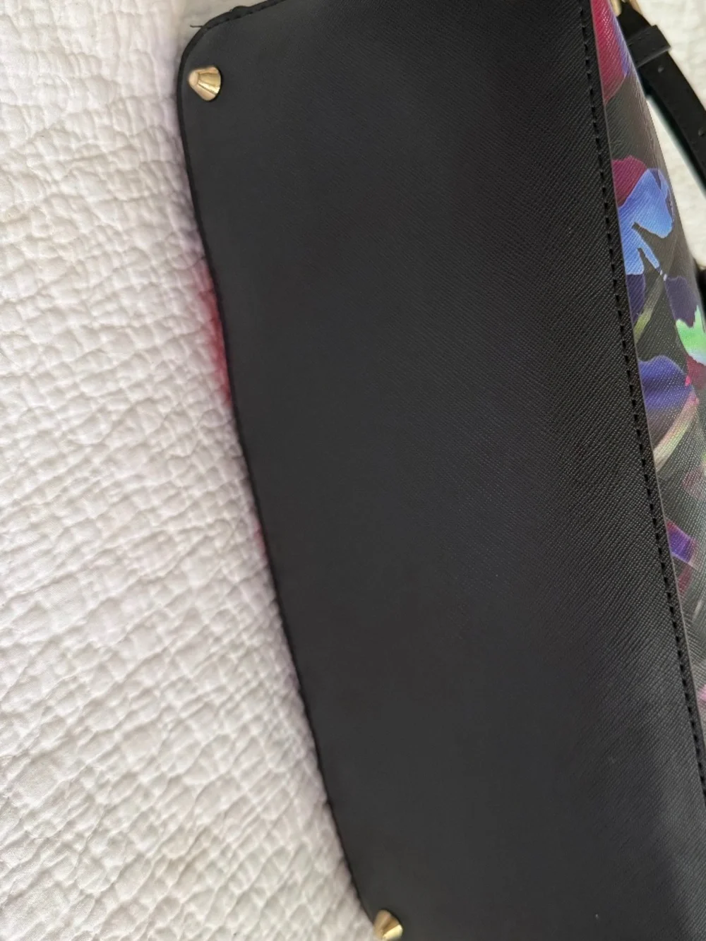 Trina Turk Floral Structured Satchel – TTT‑SDFZ03‑LEA – Vegan Leather – NWT